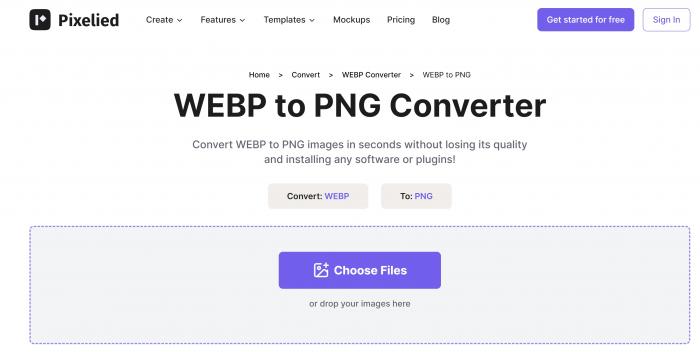 Pikselowany WebP do konwertera PNG